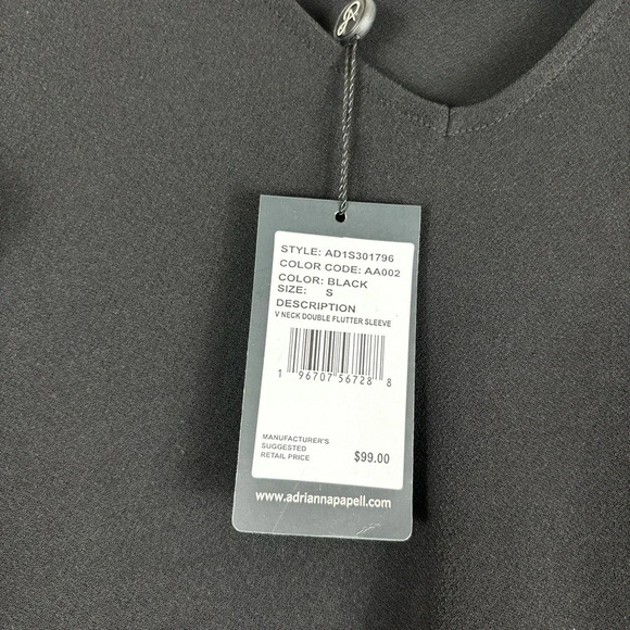 NWT Adrianna Papell V Neck Double Flutter Sleeve Dress sz S - Picture 8 of 14